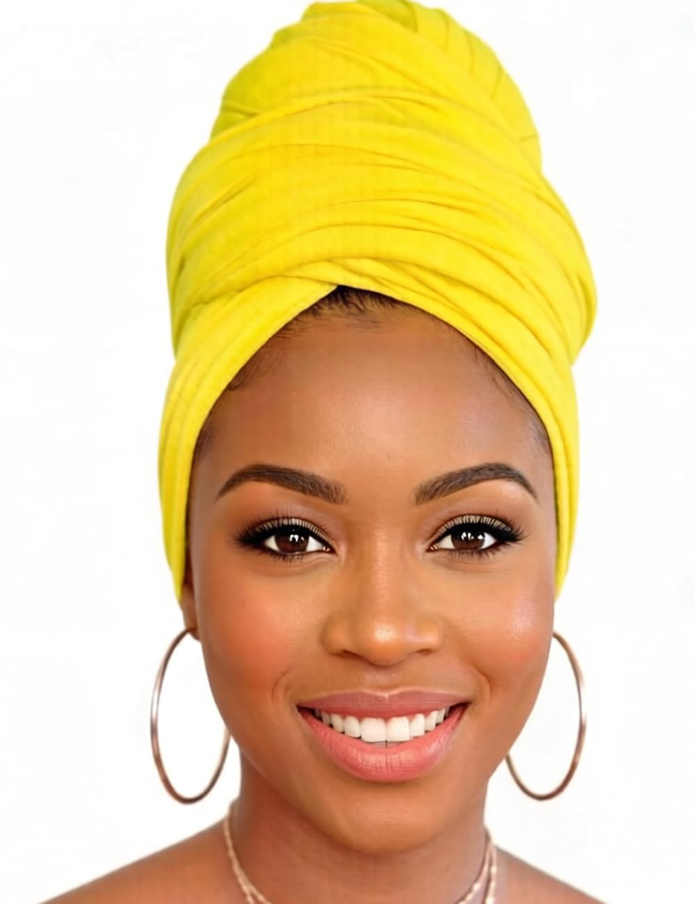 Head Wraps for Black Women, Breathable Headwrap Soft Long Hair Wraps Wide Headscarves for Locs Braids Yellow
