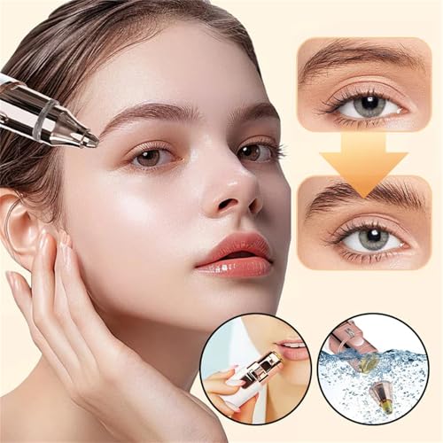Portable 2-in-1 Facial Shaver,Type-C Rechargeable Women Shaver, Women Eyebrow Trimmer with Built-in LED Light. (Champagne Gold)