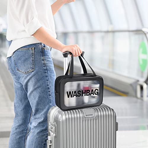 YuanCheng 4-Piece Waterproof PU Leather Travel Toiletry Bags Set