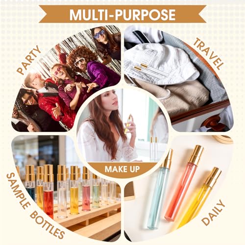 BESNEL 10ml Mini Glass Perfume Spray Bottles, 20-Piece Refillable Atomizer Set