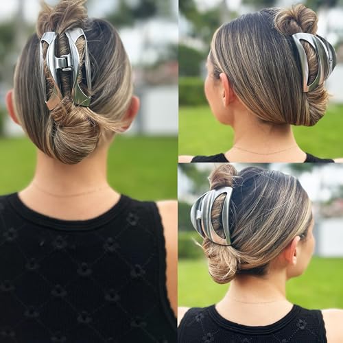 Camila Paris 3.5" Silver Hair Claw Clip for Thick Hair