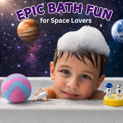 EvolutionUSA Space Bath Bomb for Kids with Surprise Toy Inside
