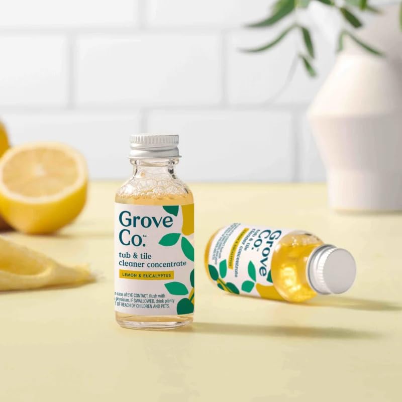 Grove Co. Tub and Tile Cleaner Concentrate, Lemon & Eucalyptus, 2 Refills