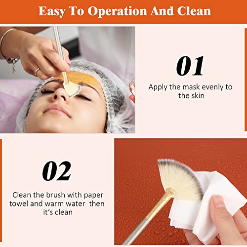 9-Pack Soft Facial Fan Makeup Brushes with Wooden Handles