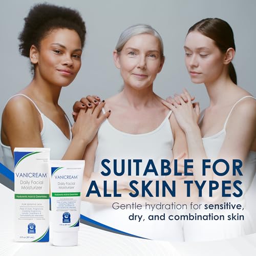 Vanicream Daily Facial Moisturizer 3 Fl Oz - Non-Greasy Hydration with Hyaluronic Acid & Ceramides for Sensitive Skin
