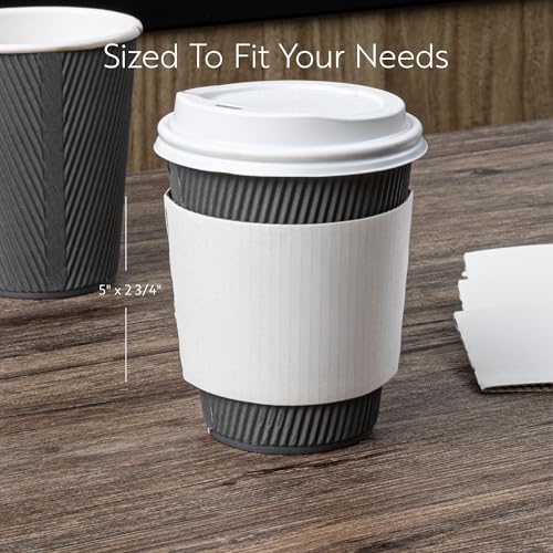 Disposable Coffee Cup Sleeves - 50 Pack, Fits 12-20 oz Cups, Heat-Resistant