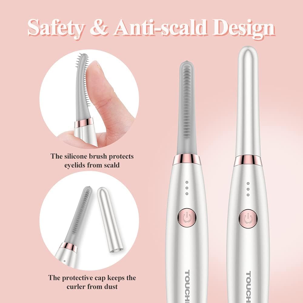 Electric Eyelash Curler - USB Rechargeable Heated Curlers for Soft Short/Long Lashes | 3 Temperature Modes, Quick & Long-Lasting Curling