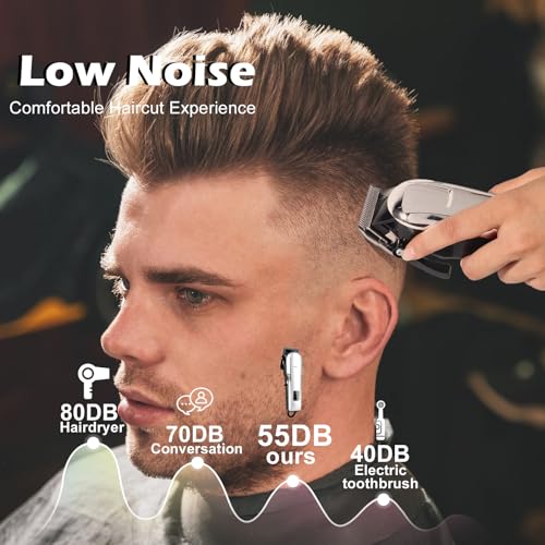 4-Pack Cordless Hair Clippers for Men - Professional Rechargeable Trimmer Set