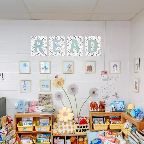 Boho Pastel Reading Theme Classroom Decor Set of 4 Posters - 8x10