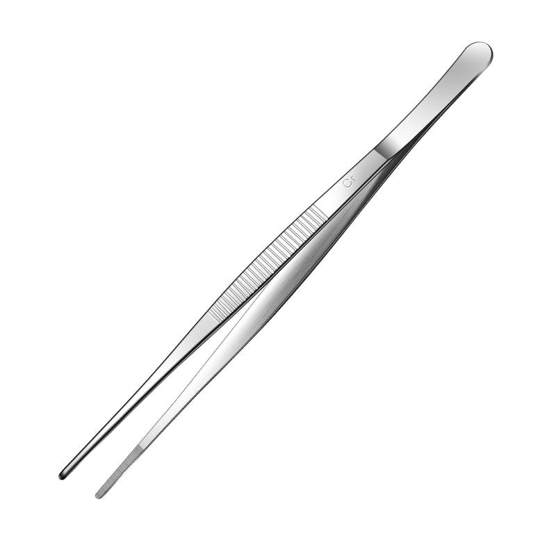 Aniso long tweezers with precision serrated kitchen tweezers tongs for barbecue and hand-made stainless steel cooking tweezers（10 inches）