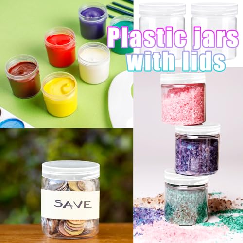 24 Pack 4oz Clear Plastic Slime Containers with Lids, Wide Mouth Travel Jars