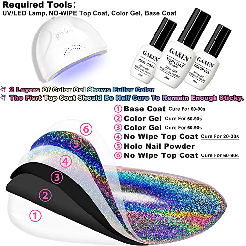 GA&EN Holographic Unicorn Chrome Nail Powder - 35 Micron Glitter