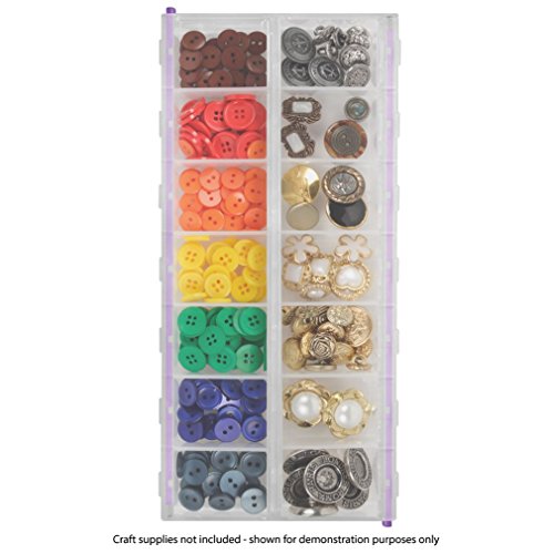 Craft Mates Bead Organizer with 14 Locking Compartments - Clear Plastic Storage