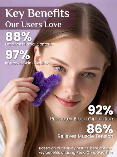 Rena Chris Amethyst Gua Sha Tool for Face Massage - Purple