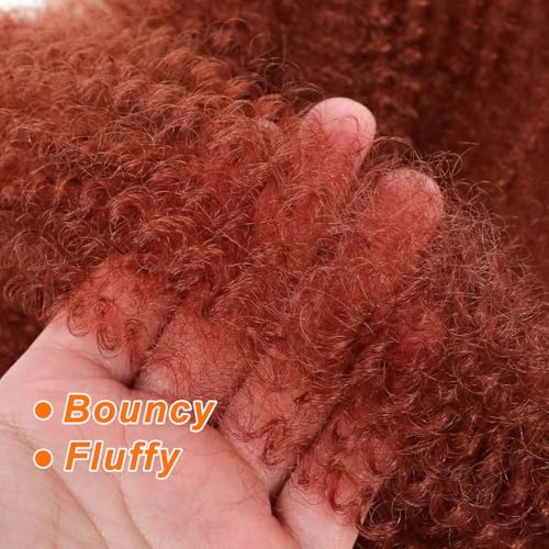 RENJOING 24 Inch Ginger Springy Afro Twist Hair - Pre-Separated Synthetic