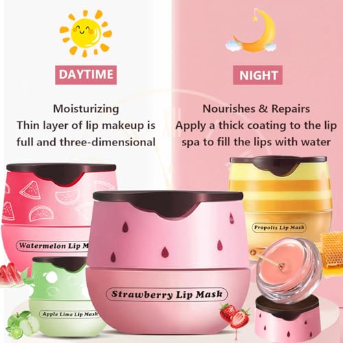 Tiejdhr Honey Lip Balm 6 Flavors Moisturizing Lip Mask, Hydrate & Repair