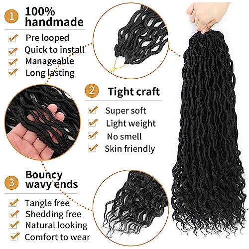 Cohariss Goddess Locs Crochet Hair 18 Inch (Pack of 6) 1B