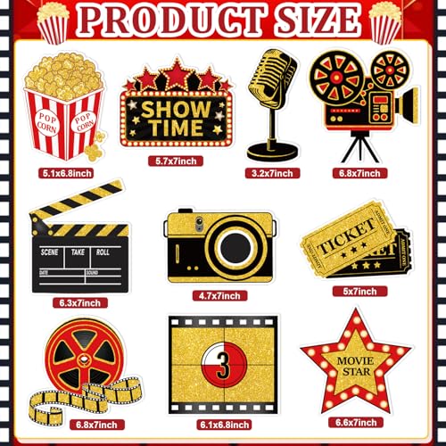 Movie Night Party Decorations Set with Now Showing Banner & Cutouts