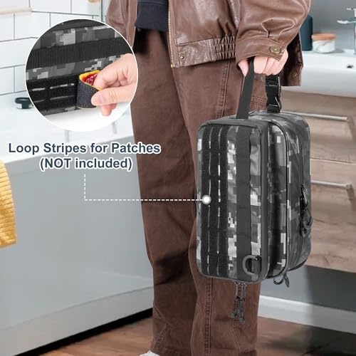 Prokva Black Digital Toiletry Travel Bag - Large Tactical Dopp Kit