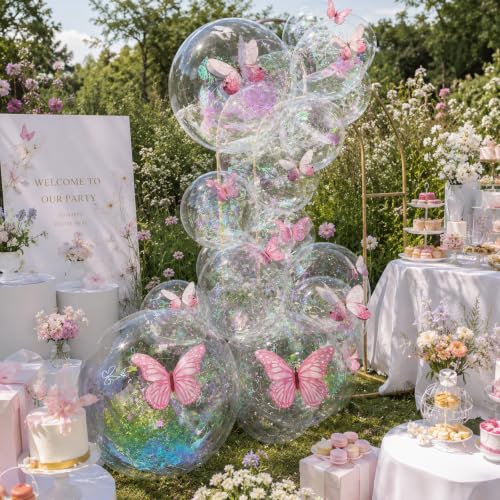 24 Inch Clear Bobo Balloons - 20 Pack for Party Decorations