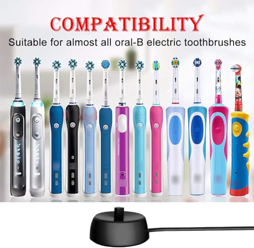 Replacement Charger Base for Oral-B Electric Toothbrushes, Waterproof Inductive Adapter with 1.2M Cable