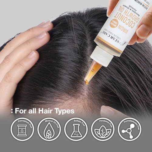 STAR CARE Coconut Hair Growth Oil with Biotin & Jamaican Black Castor, 4oz
