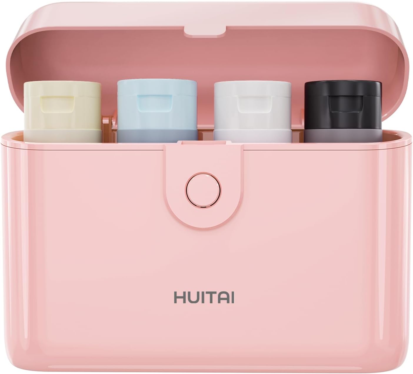 Travel Bottles - TSA Approved Leak-Proof Toiletry Set | Compact 4x2oz Pink Case