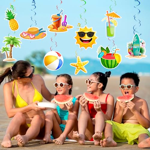 33pcs Tropical Beach Pool Party Hanging Decorations Kit