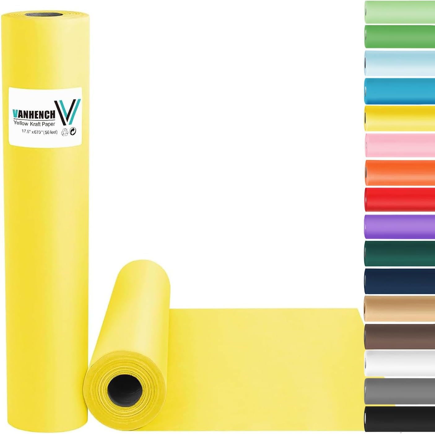 Brown Wrapping Paper Roll - Craft Kraft Packing Paper 17.5"x1200" for Gifts, Arts, & Moving Supplies | 70GSM