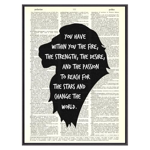 Inspirational Lion Quote Wall Art Print on Vintage Dictionary Page