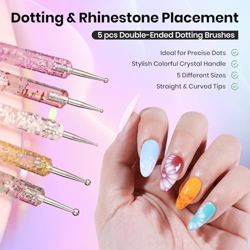 Beetles Multicolor Nail Art Brushes Kit - 31pcs Blooming Gel Set