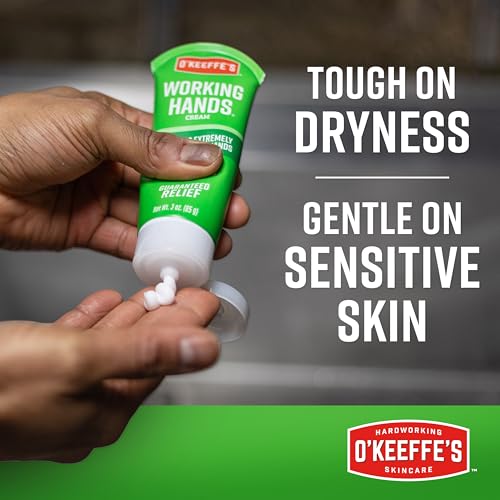 O'Keeffe's Working Hands Hand Cream for Extreme Dryness - 3 oz Travel Size Tube (1 Pack) - Repairing Skincare for Cracked, Dry Hands
