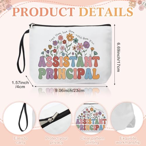 Assistant Principal Appreciation Gift Set - 17 oz Glass Cup, Makeup Bag & Keychain for School Leaders