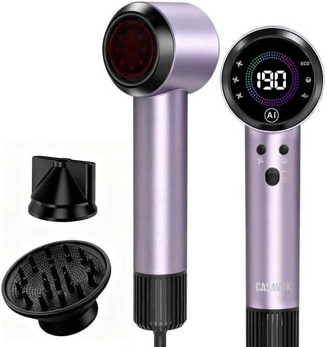 Ionic Hair Dryer - High-Speed 160,000 RPM with Magnetic Diffuser | Professional Low Noise for Home & Travel