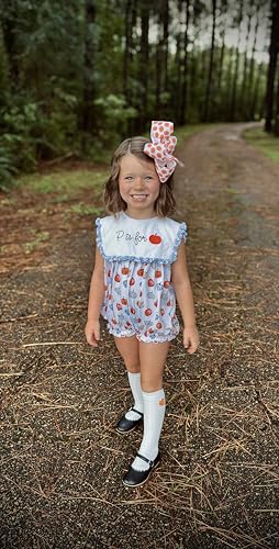 Wee Ones Girls' Toddler Harvest and Farm-themed Grosgrain Hair Bows - King Pumpkin/White