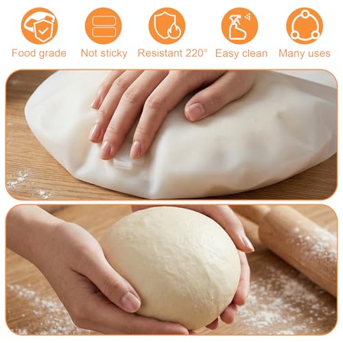 Silicone Bread Sling Dough Kneading Bag Set - 2 Pack for Baking