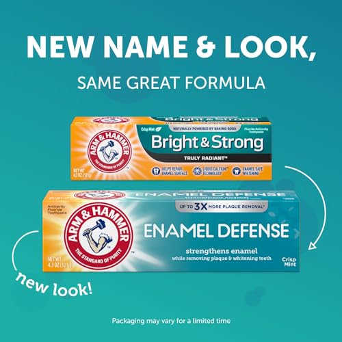 Arm & Hammer Enamel Defense Fluoride Toothpaste with Crisp Mint - 4.3 oz Pack of 4