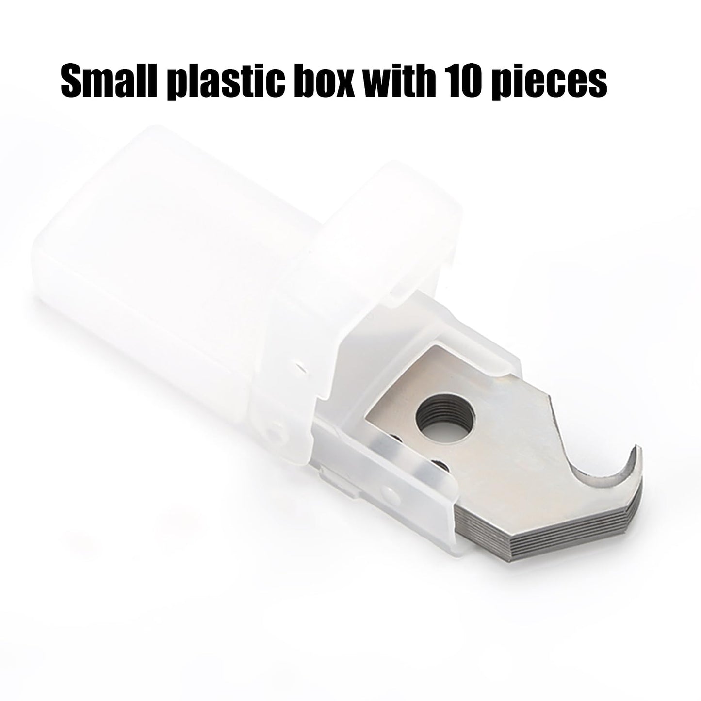 100 PCS Hook Blade Utility Knife Hooked Razor Blades with Storage Box for Cutting Carpets, Wallpaper, Roofing Materials