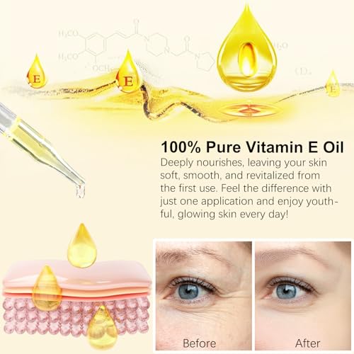 Vitamin E Oil for Skin & Hair - 75,000 IU, 2 Fl Oz - Natural Anti-Aging Moisturizer