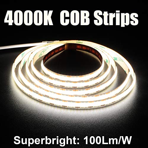 5V USB LED Light Strip 4.9ft - Daylight COB Under Cabinet Lighting