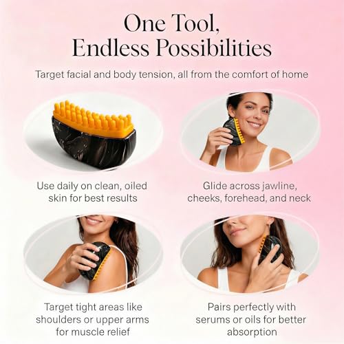 Silicone Gua Sha Face Brush for Lymphatic Drainage and Facial Contouring