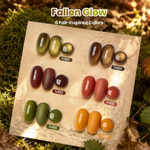 Beetles Fall Gel Nail Polish Set, Burgundy, Olive, Mustard & Orange | Fallen Glow