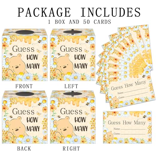 Winnie Baby Shower Guessing Game Set with Box & 50 Cards