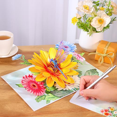 3D Rainbow Dragonfly Pop-Up Card - Perfect Gift for All Occasions