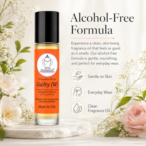 Zeka Parfumerie Travel Size Fragrance Body Oil Roll-On - Guilty Inspired, 1/3 oz