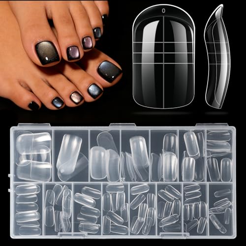 Krofaue Dual Toe Forms - 150pcs Reusable Gel Nail Molds for DIY