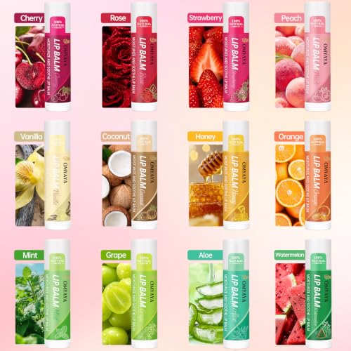 Lip Balm & Mask Set - 24 Pcs Hydrating Lip Care Gift Set for Spa, Bridal & Party Favors