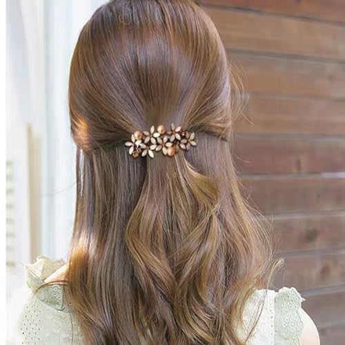 Women Hair Barrettes French Style Hair Bow Clips for Girls - Set D, 2 Pcs