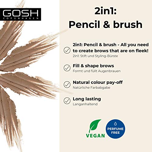 Gosh Eyebrow Pencil Grey Brown - Precise Eyebrow Makeup for Natural Look