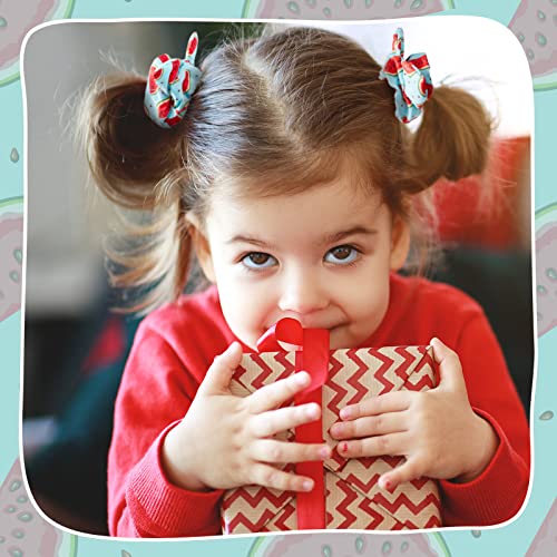 WILLBOND 16 Pcs Lovely Style Girls Hair Scrunchies - Kawaii Prints